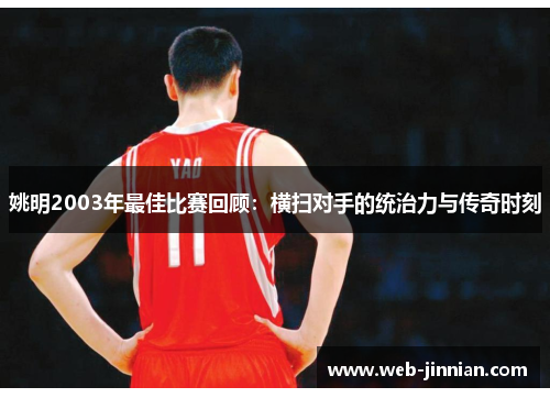姚明2003年最佳比赛回顾：横扫对手的统治力与传奇时刻